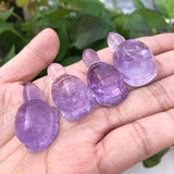 Natural Smoky Quartz Amethyst Turtle Carved Animal Healing Stone