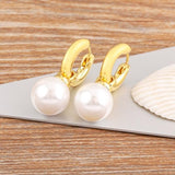 Gold/Silver Pearls Pendant Earrings For Women Fine Accessories Hoop Bohemia Ear