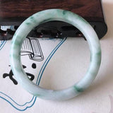 Zheru Jewelry Natural Burmese Jade 54-62mm Flower Bangle