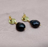 Baroque Vintage Round Natural Pearl Earrings Sterling Silver Hook