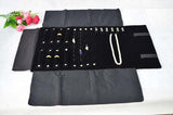 Velvet Jewelry Set Storage Roll Bag Necklace Rings Earrings Display Holder