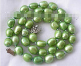 Baroque Green Freshwater Pearl Necklace 9-10mm