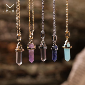 Yammy Mini Crystal Point Pendant Chain Necklace
