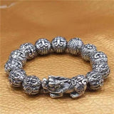 Vintage Silver Men's Pixiu Bracelet Adjustable Hip-hop Punk