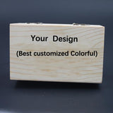 Personalized Wedding Wood Ring Box Holder Any Text Pattern
