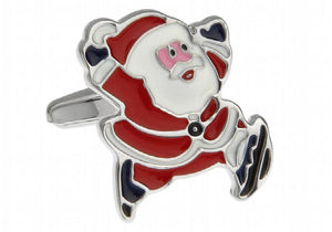 Sunnylink Red Father Christmas Cufflinks for Shirt