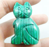 Natural Stone Quartz Turquoise Cat Pendant for DIY Jewelry Making