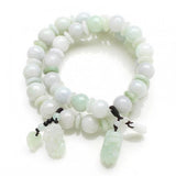 Emerald 10MM JADE Beads Bracelet Adjustable Bangle Hand-Carved Luck Amulet