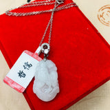 Burmese Ajadeite Zodiac Pendant with 925 Silver Necklace