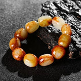 Zheru Jewelry Hetian Jade Rough Stone Bracelet for Men and Women