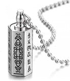 Steel Cylinder Medicine Box Souvenir Holder Storage Pendant Necklace