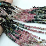 Mamiam Tourmaline Faceted Rondell Beads 2.8x3.8mm