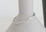 SHANICE 925 Sterling Silver Concave Bangle Bracelet for Women