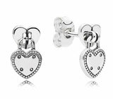 925 Silver Air Balloon & Heart Stud Earrings Wedding Gift