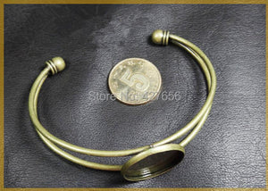 10pcs Bronze Bracelet Blanks, 25mm Tray DIY Accessory
