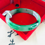 Zheru Jewelry Natural Green Bicolor Jadeite Bracelet 52-61mm Female Gift