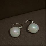 Large Pearl Ear Hook Vintage Earrings for Women