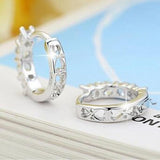 925 Silver Natural Stone Hollow Out Zircon Crystal Earrings