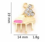 20PCS 14x19mm Piano Pendant Charms DIY Accessories Floating Locket Jewelry