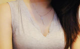 Crystal Key Platinum Plated Pendant Necklace Jewelry