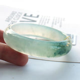 Zheru Jewelry Natural Burmese Jade 54-64mm Ice Light Two-Tone Bracelet