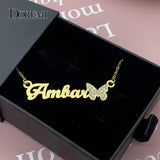 DOREMI CZ Butterfly Necklace Personalized Pendant Gift