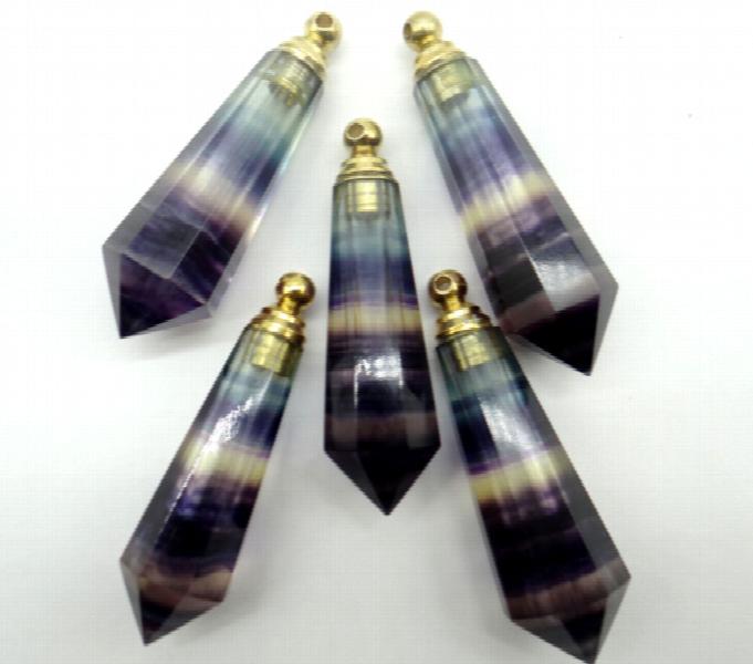 Fluorite Quartz Crystal Opal Pendant DIY Necklace Accessory