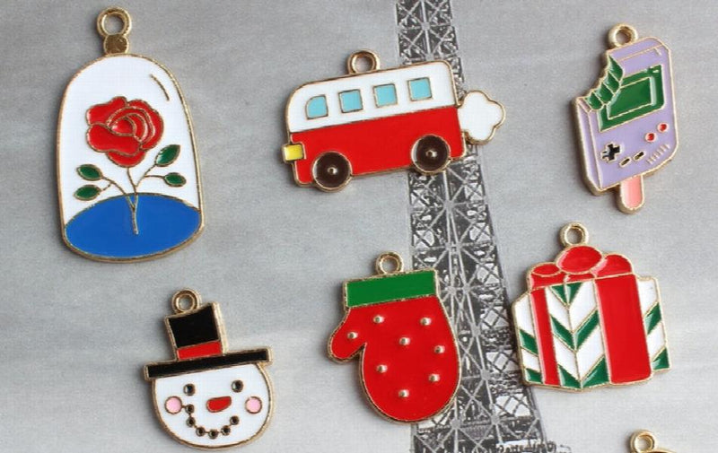 Colorful Alloy Small Pendant Christmas Style Charms DIY Findings Jewelry Making