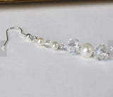 Crystal Round Freshwater Pearl S925 Silver Dangle Earrings