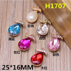 Water Droplets Rhinestone Charm Pendant, DIY Jewelry Making