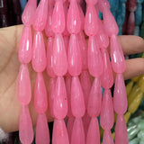 10x30mm Water Drop Faceted Chalcedony Jades Stone Beads