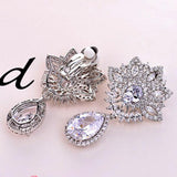 Water Drop CZ Women Clip-On Earrings No Piercing