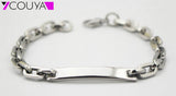 Stainless Steel Silica Gel Bracelet Bangle Men Blank Pendant Bracelet