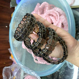 Natural Smoky Quartz Crystal Beads Bracelet Gemstone Bangle for Woman