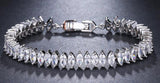 Leaf-Shape CZ Wedding Bracelet for Women Party Gift