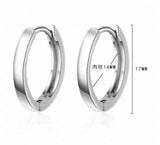 925 Silver Smooth Ear Pave Setting Stud Earrings for Women