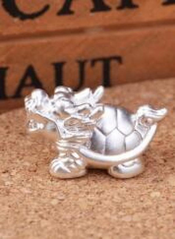 3D 999 Silver Fengshui Dragon-Turtle Beads