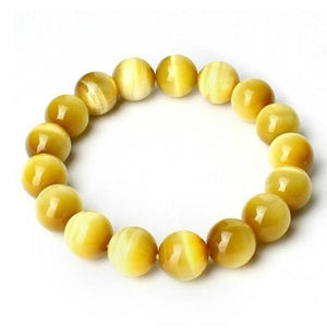Yellow Tiger Eye Bracelets Buddha Bangles Rope Chain Natural Stone Bracelets