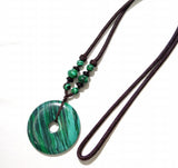 Mixed Natural Stone Quartz Crystal Donut Charm Pendant