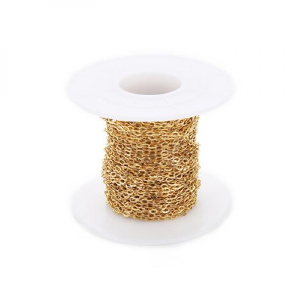 L0ULEUR 10 Yd 2*3mm Plated Rope Chain Stainless Steel Necklace For Jewelry