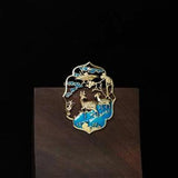 Chinese Silver Elk Brooch Necklace, Classical Design