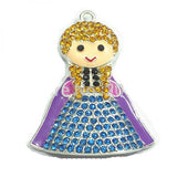 10pcs Snow Princess Hair Rhinestone Pendants for Necklace