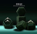 Hexagon Velvet Jewelry Ring Box - Double Storage Box