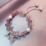 Strawberry Crystal Mermaid Bracelet Natural Stone Women Girl Jewelry