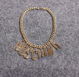 Mosch Letter Necklaces Tassel Necklace Waist Pendant Hellboy Chain Nightclub