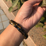 Yellow Tiger Eye Bracelet Bamboo Shape Crystal Healing Men's Jewelry