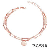 Silver Red Rope Bangle Bracelet TSB22825 Women Jewelry Gift Chain