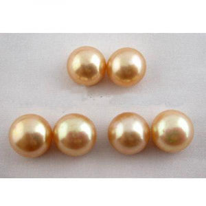 Champagne Freshwater Pearl Stud Earrings Set of 3 Pairs