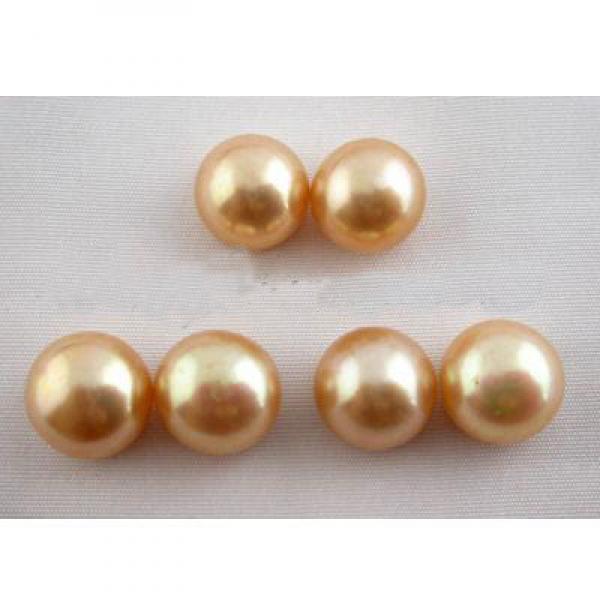 Champagne Freshwater Pearl Stud Earrings Set of 3 Pairs