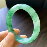 Zheru Jewelry Natural Burmese Emerald Green 54-62mm Bangle